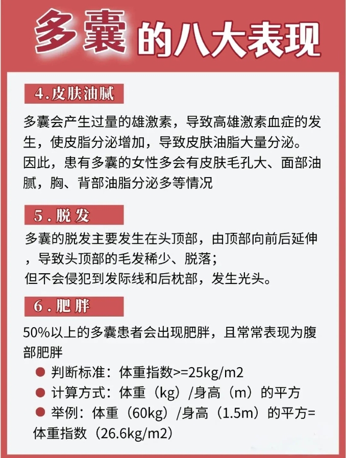 多囊的八大典型特征，你中了几条？